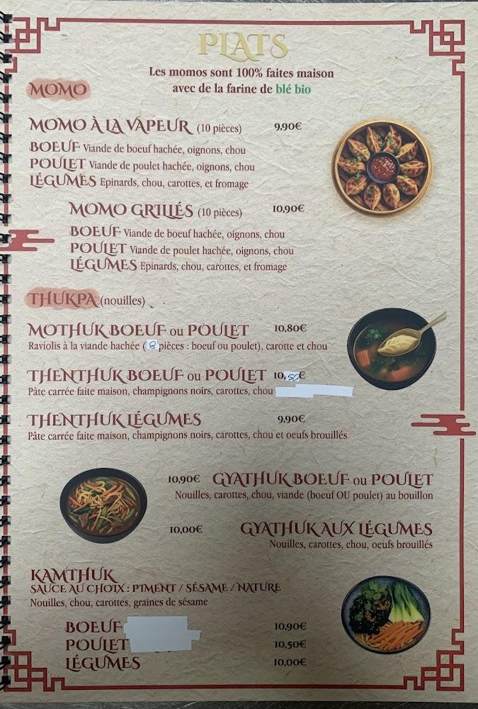 GYAWO Restaurant Tibétain - Spécialités Tibétain - Cuisine faite maison à Amiens - Menu Image 1